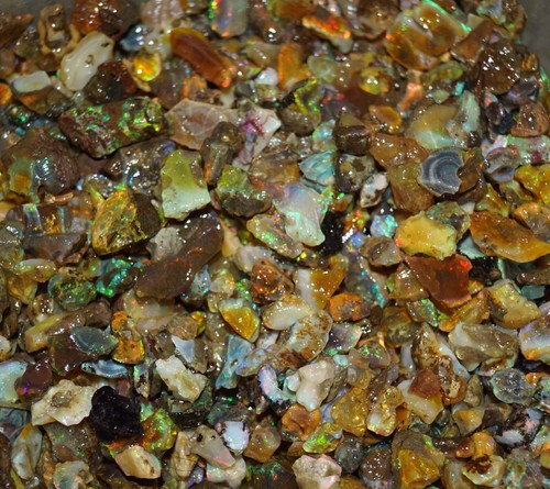 Certified Natural Ethiopian Small Fire Oil Opal Welo Rough 40 Ct Loose Gemstone - Picture 4 of 13