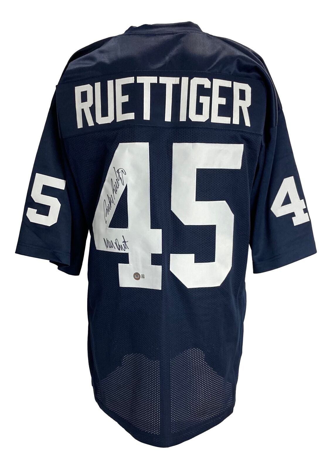Rudy Ruettiger Autographed Signed Notre Dame Custom Blue College Football Jersey Never Quit Insc BAS 