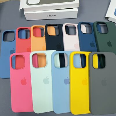 For iPhone 13 14 15 16e 16 Pro Max Silicone Original Magnetic Case+Screen Glass