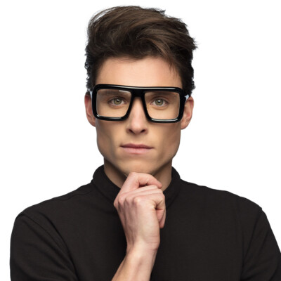 Partybrille Retro Retrobrille schwarz Lehrer Sekretärin Party Festival Nerd