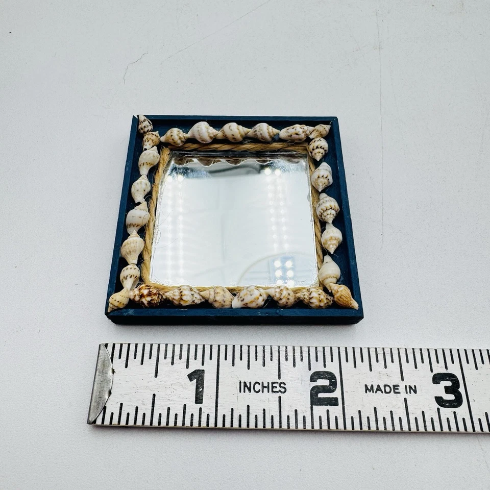 Artisan Natural Seashell Wall Mirror Dollhouse Miniature 1:12 OOAK - Image 2 of 4