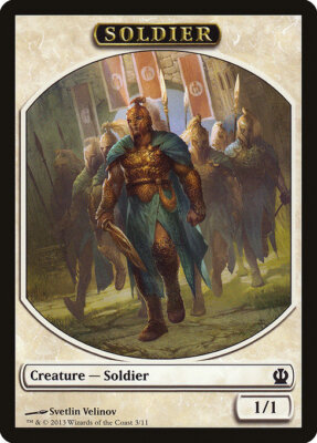 Soldier MTG Theros Token NM x4 Playset Commander Deck White - Magic Card