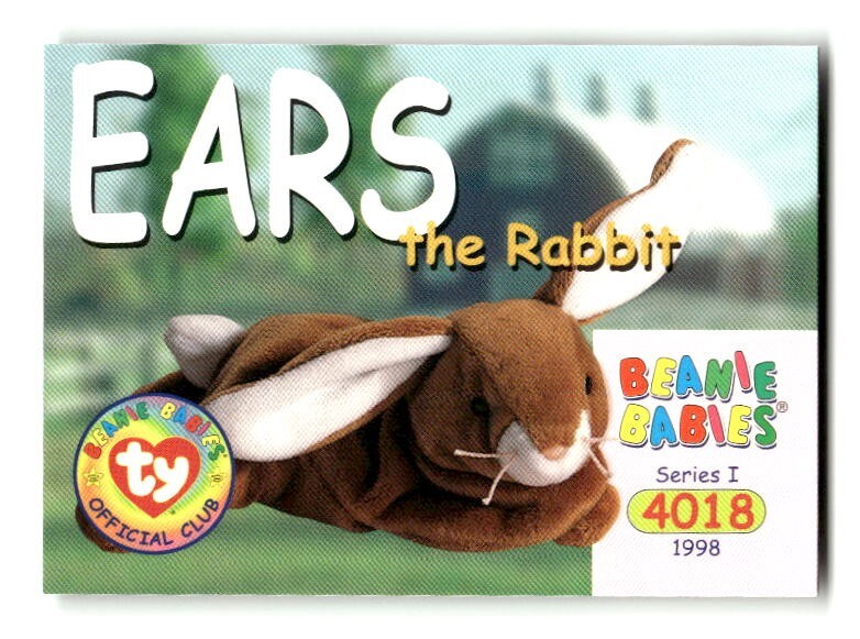 1998 Beanie Babies Series I Trading Cards #4018 EARS the Rabbit