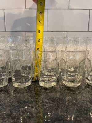 8 Pc Libbey Chivalry Clear Coolers Juice Glasses Set Textured Retro Tumbler Lot