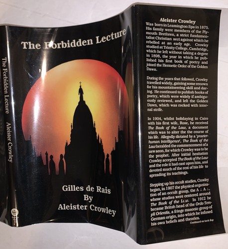 SIGNED, 1990, THE FORBIDDEN LECTURE, GILLES DE RAIS, by ALEISTER CROWLEY, OCCULT - Picture 4 of 12