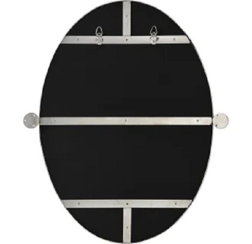 NUOVO Ren Wil 26" x 30" specchio bagno con cornice ovale nichel lucido MT2353 - Foto 3 di 4