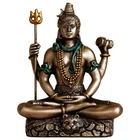 SHIVA STATUE 3.25" Small Seated Hindu Indian God NEW Resin Shiv Figurine Deity