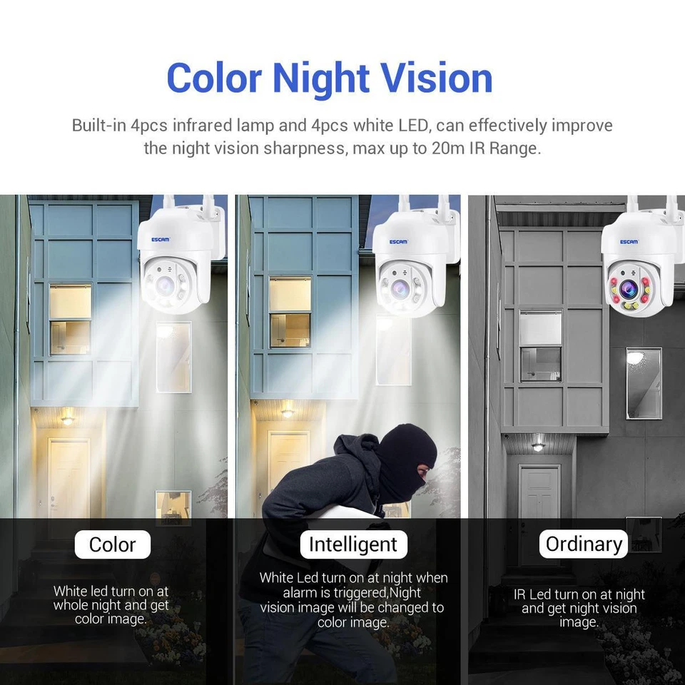 4MP Full Color WiFi Dome Surveillance IP Camera Pan 355° Motion Phone App Alarm - Image 4 of 4