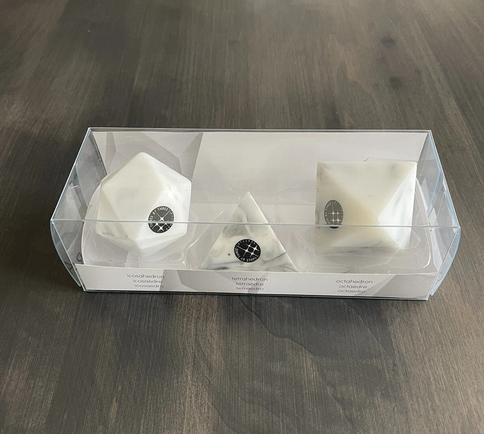 Three By Three Seattle Polyhedra Objects Magnetic Marble Series Trio NEW In Box - Image 3 of 4