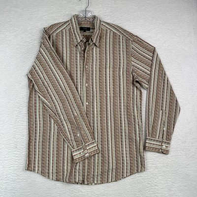 Mens Zanella Italy Large Cotton Mix Color Striped Patterned L/S Shirt