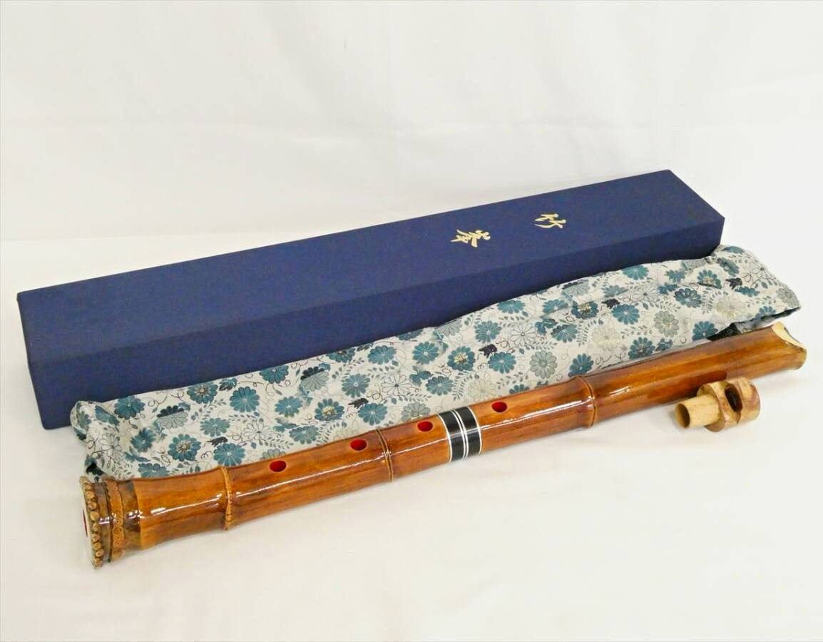 Traditional Bamboo Shakuhachi 1.8 Shaku 54.5cm Japanese Flute 2-Piece with Box