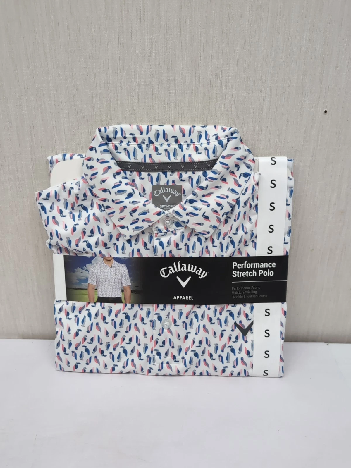 Callaway Men's Moisture Wicking Performance Golf Polo Sz Sm White Regatta L7