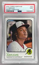 93892846 CJ Abrams 2022 Topps Heritage #501 Image Variation SP Rookie RC PSA 9