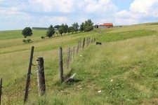 Photo 6x4 Fence between hillside fields Bedwellty Pits Wire and post fenc c2017