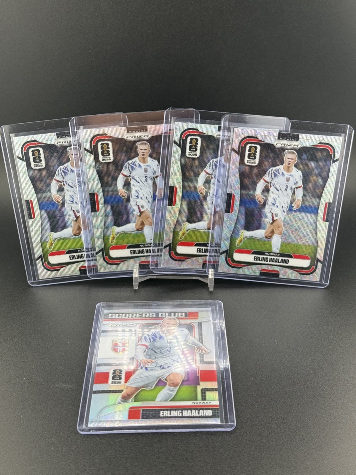 2026 Panini Prizm World Cup Erling Haaland Wave Prizm (4) Scorers Club Silver