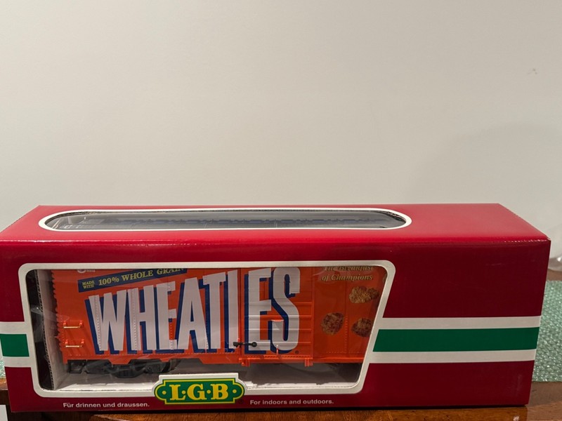 LGB 44915 Wheaties Boxcar w box, LGB metal wheels