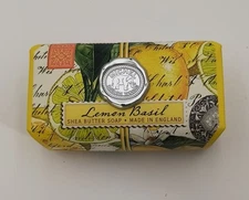 Michel Design Works Artisanal Bar Bath Soap Shea Butter Lemon Basil Large 8.7 oz
