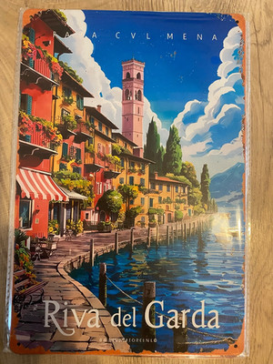 Blechschild 20x30 Riva del Garda Italien Stadt Reisen Urlaub Sightseeing