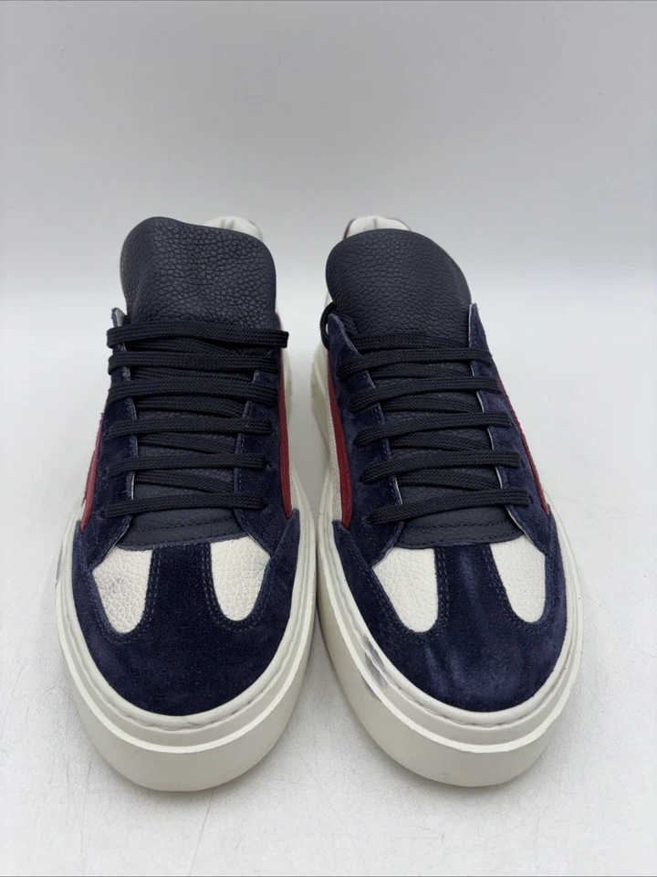 Salvatore Ferragamo Borg 低帮男式运动鞋时尚 Gancio 海军蓝 6 M 码 — 第 2/4 张图片