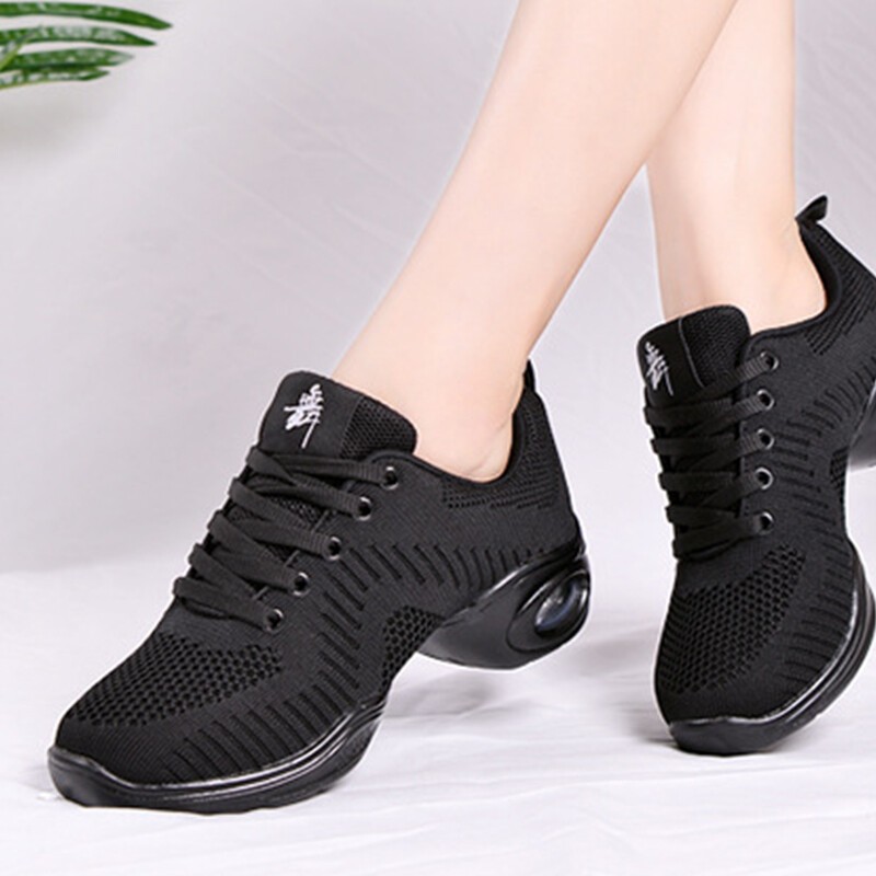 Mujeres Zapato de Jazz Suela Dividida Entrenadores de Baile Damas Cómodos Con Cordones Zapatos de Baile