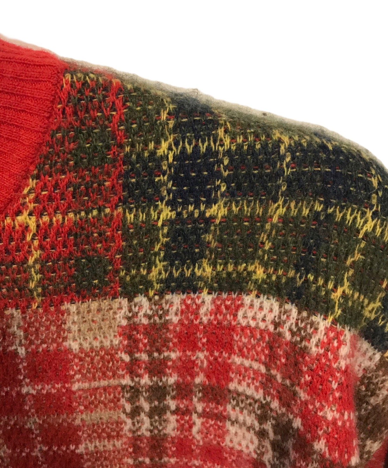 PALACE × BEAMS PLUS CREW KNIT PATCHWORK JACQUARD … - image 3