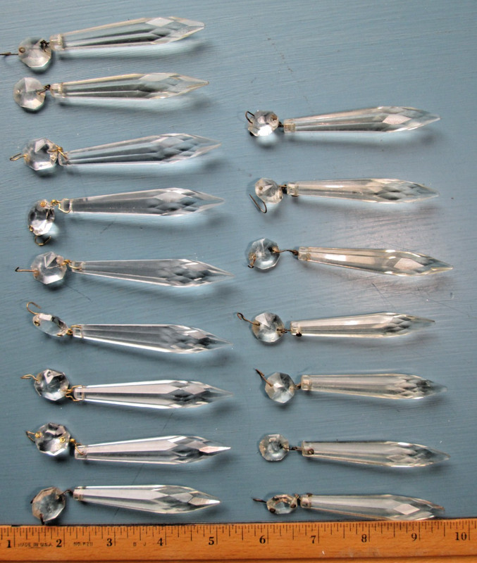 Crystal Spear Prisms Lot of 16 two sizes