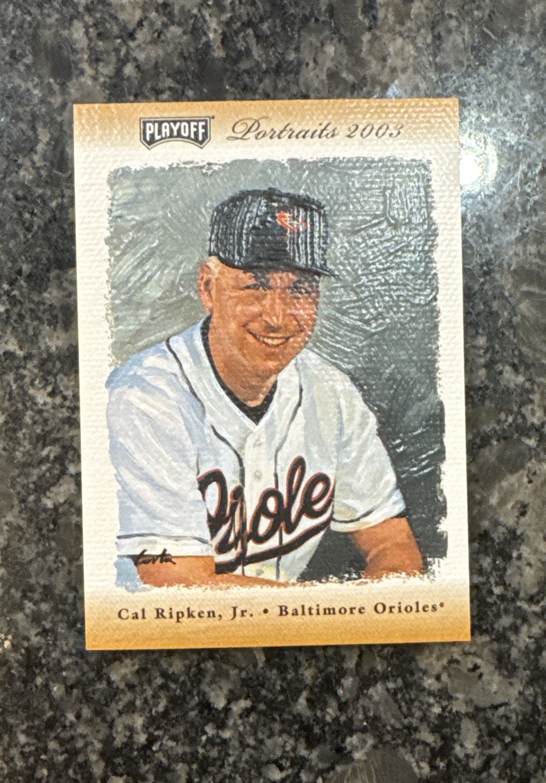 2003 Playoff Portraits - Cal Ripken #62 Bronze /100 Game Used Jersey