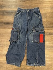 VINTAGE RARE KIK WEAR JEANS RAVE JUST SAY GLOW BLUE DENIM SIZE 30