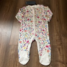 Image of Joules Baby Girls Razamataz cream floral horses romper age 6-9 months BNWT