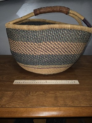 Handwoven Bolga market basket from Ghana.