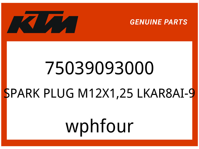 KTM OEM Part 75039093000 SPARK PLUG M12X1,25 LKAR8AI-9
