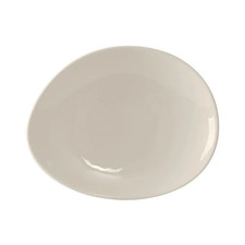 Tuxton China Inc AlumaTux 8-1/2" Amr White/Eggshell Ellipse Plate - 2 Doz