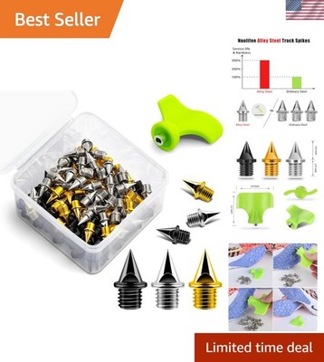 1/4 Inch Track Spikes, 100 Pieces Steel Track Shoe Spikes Replacements and Sp...