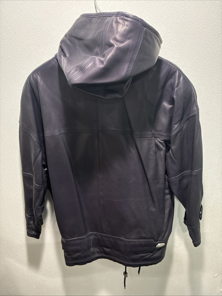 pellepelle ネイビー レザージャケット M Pelle Pelle / Encrusted Varsity Jacket Navy (Pelle Pelle/レザー