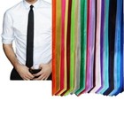 Mens Skinny Tie Thin Narrow Slim Formal Wedding Mens Neck Black Choose Colour