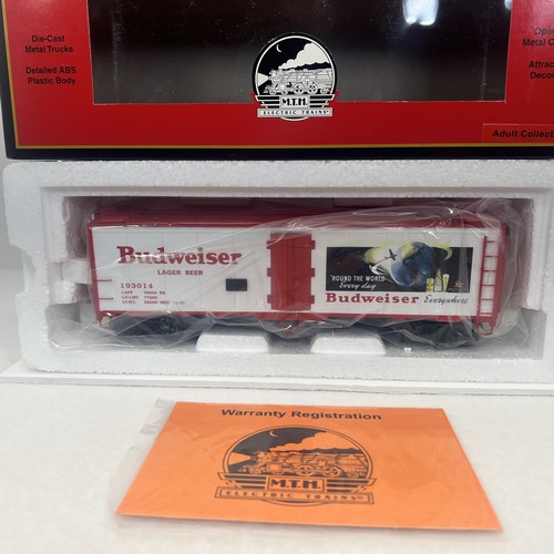 MTH Premier 20-94216 Anheuser Busch Budweiser 40’ Steel Sided Beer Reefer O NEW - Picture 2 of 10