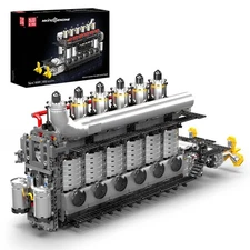 Mould King 10209 Aircraft Carrier Engine Motor That Runs Building Block Toy