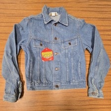 Vintage 1980s Dickies Blue Acid Wash Denim Branders Jacket NWT Old Deadstock