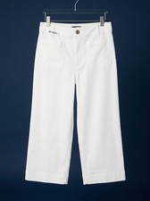 NWOT Anthropologie Maeve The Colette White Linen Blend Wide Leg Pants Size 31