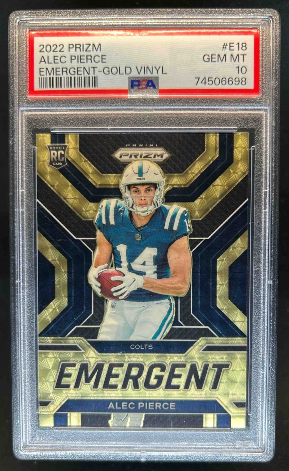 Alec Pierce Panini Prizm Emergent #E18 Gold Vinyl