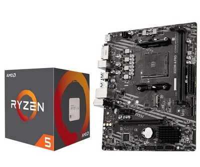 INLAND AMD Ryzen 5 5500 Unlocked Desktop Processor with MSI A520M-A PRO Gamin...