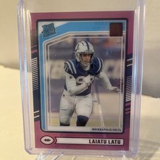 2024 Panini Clearly Donruss - Rated Rookie Laiatu Latu #62 Purple /75 (RC)