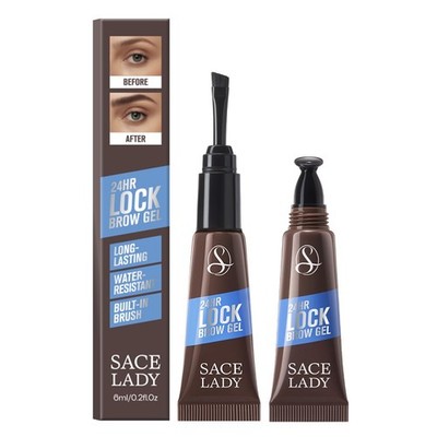 SACE LADY 24H Lock Eyebrow Gel, 0.2 Fl Oz (Pack of 1), 01 Light Brown 