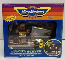 Micro Machines Train Station City Scenes Light-Up Play Set 6468 Galoob 1989