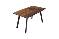 Esstisch Baumkante Massiv Akazie Nussbaumfarben 180 X 90 Cm Schwarz Laxmi