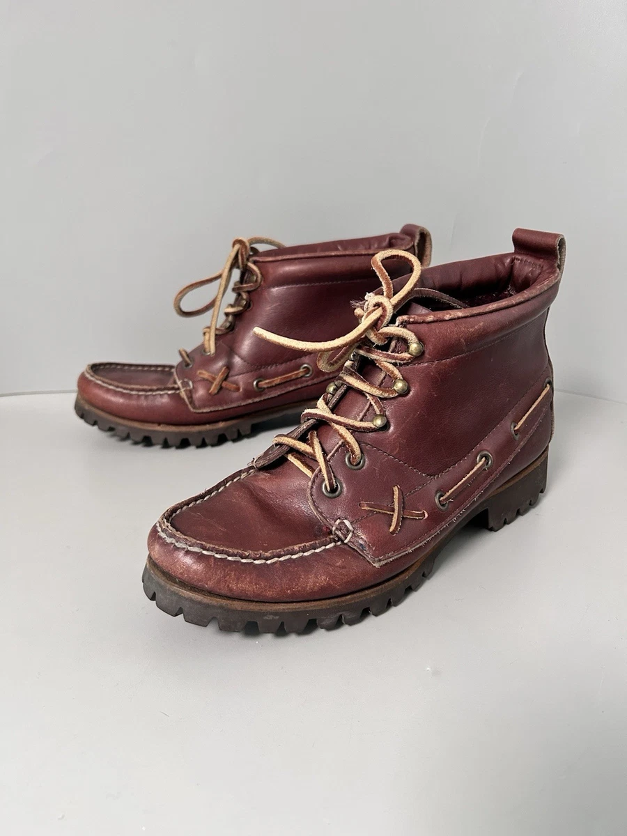 Ralph Lauren Country Brown Leather Lace-Up Oxford Shoes vintage 1980-1990s line Ralph Lauren Leather Brown Vintage Shoes for Women for sale  main image 4