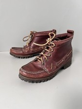 Vintage Ralph Lauren Heritage Hiking Boots Brown Leather Preppy Old Money Sz W8