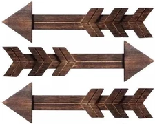 LONG XIN SERIES 3 Pcs Family Wooden Hanging Arrows Wall Decor Wood Arrows... 