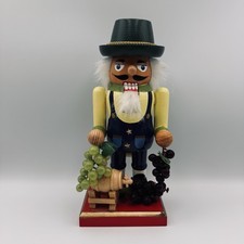 Kurt Adler Nutcracker Wood Winemaker Grower With Barrel 10.25 Inches