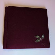 Creative Memories Burgandy Red Christmas Holly 12x12 Album/ Coverset w/2 pages